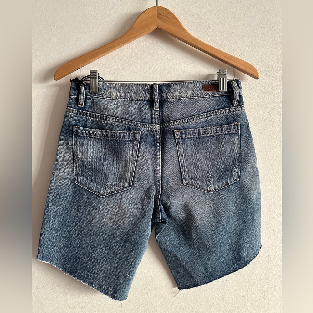 SAM EDELMAN Deep Blue Distressed Jean Shorts SIZE 00/24 Classic Walking Medium - Picture 8 of 9